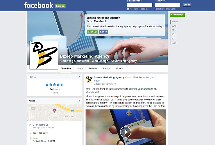 Logomark on Facebook - Bizeeo Marketing Montgomery AL