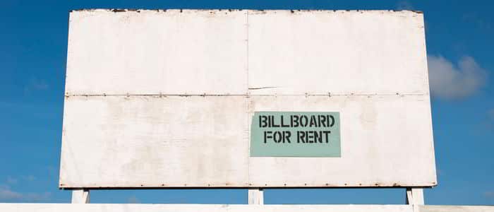 Empty billboard for rent